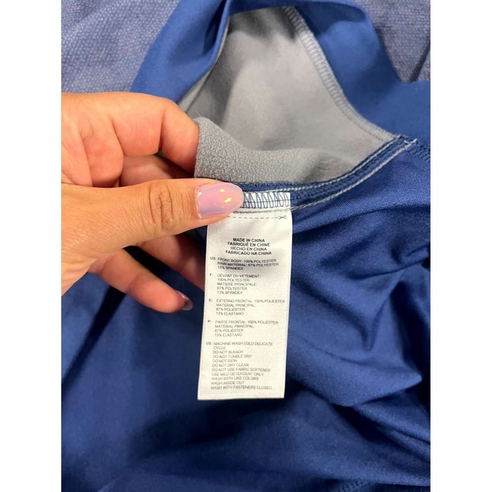 Adidas Golf Top Mens XL Blue Stretch Bear Mountain Ranch Mock Neck Quarter Zip - Picture 6 of 11